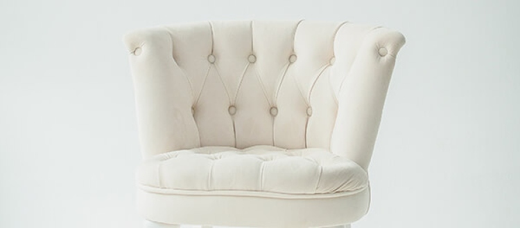 Boucle fabric covering an armchair